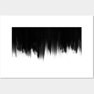 Modern Black White Brush strokes Design Posters and Art